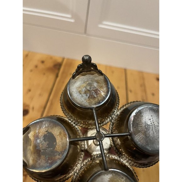 RARE Antique Reed & Barton #165 Cruet Set - Vintage Egg Holder - Condiment Caddy - Picture 6 of 7